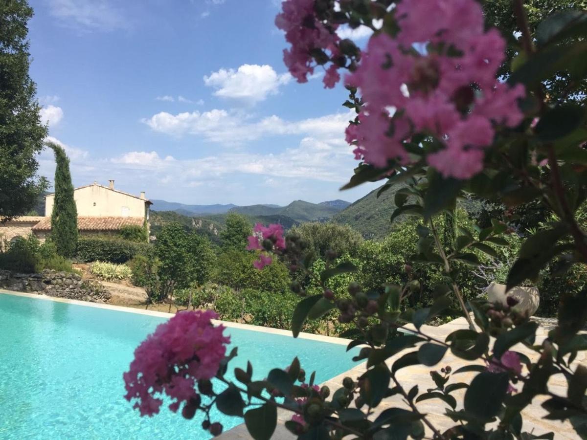 Gite En Cevennes Du Sud, Bergerie Restauree Au Rez De Jardin D'Une Bastide Avec Piscine, Vue Exceptionnelle, Authenticite Et Confort Saint-Laurent-le-Minier Екстер'єр фото