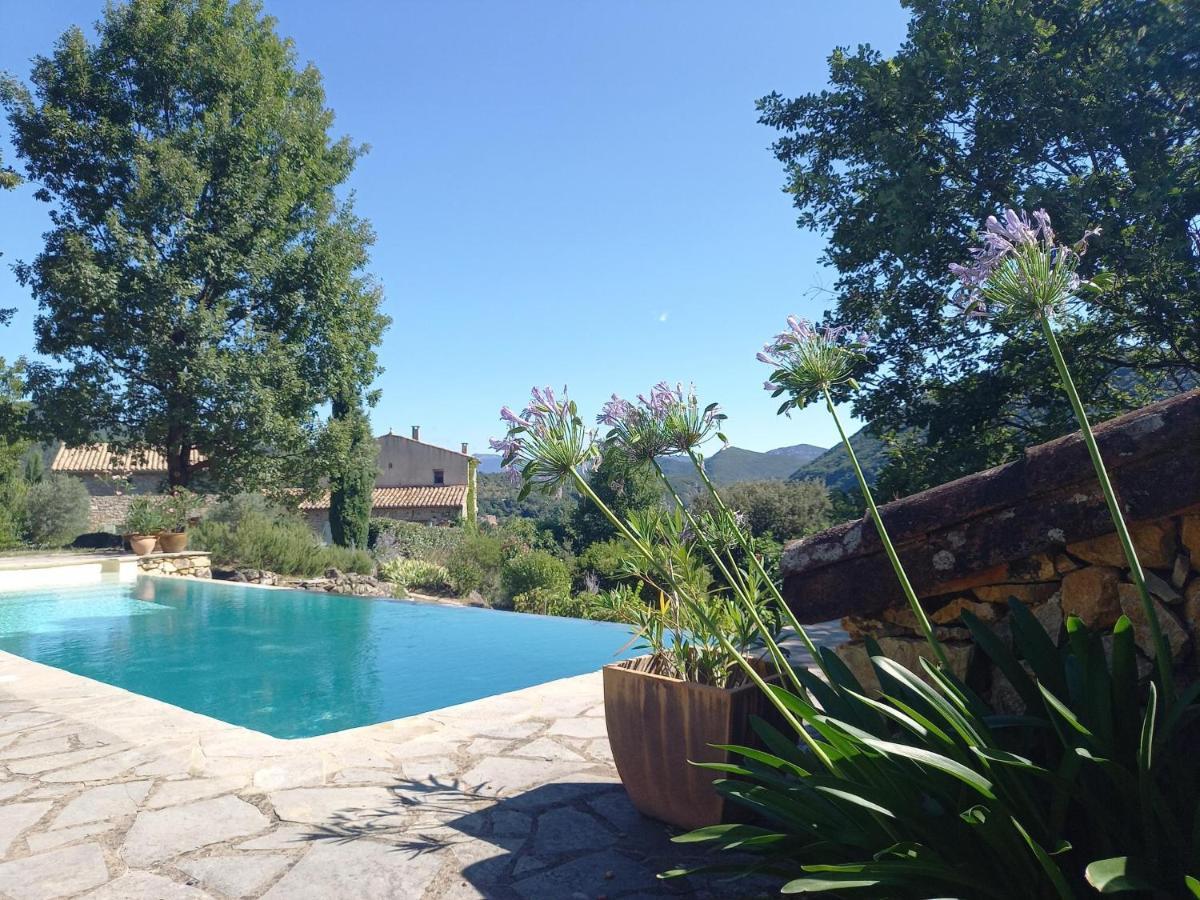 Gite En Cevennes Du Sud, Bergerie Restauree Au Rez De Jardin D'Une Bastide Avec Piscine, Vue Exceptionnelle, Authenticite Et Confort Saint-Laurent-le-Minier Екстер'єр фото